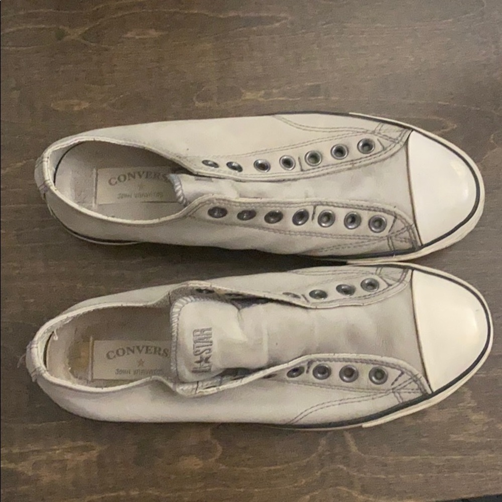 John Varvatos Converse Canvas Slip On - White Grey